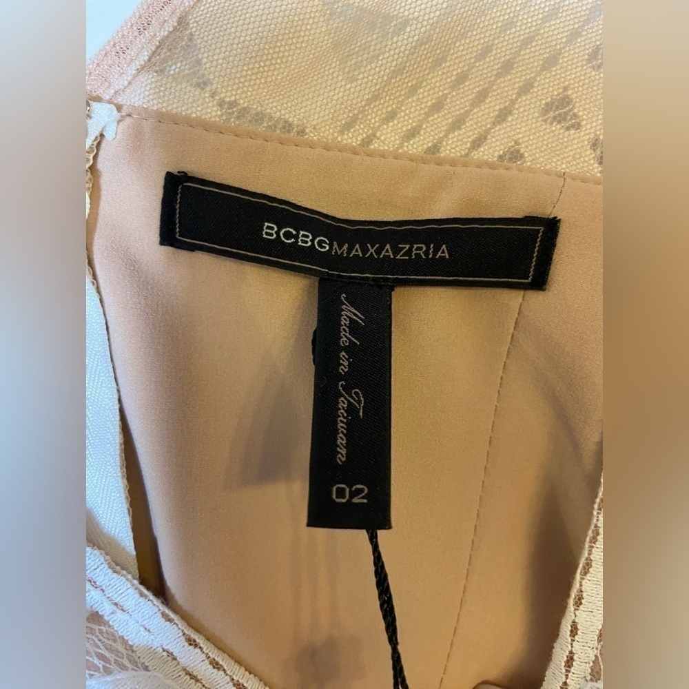 $268 New BCBGMaxazria Camielle Dress Mini Sleeveless Off White Sz 2 - Picture 7 of 7